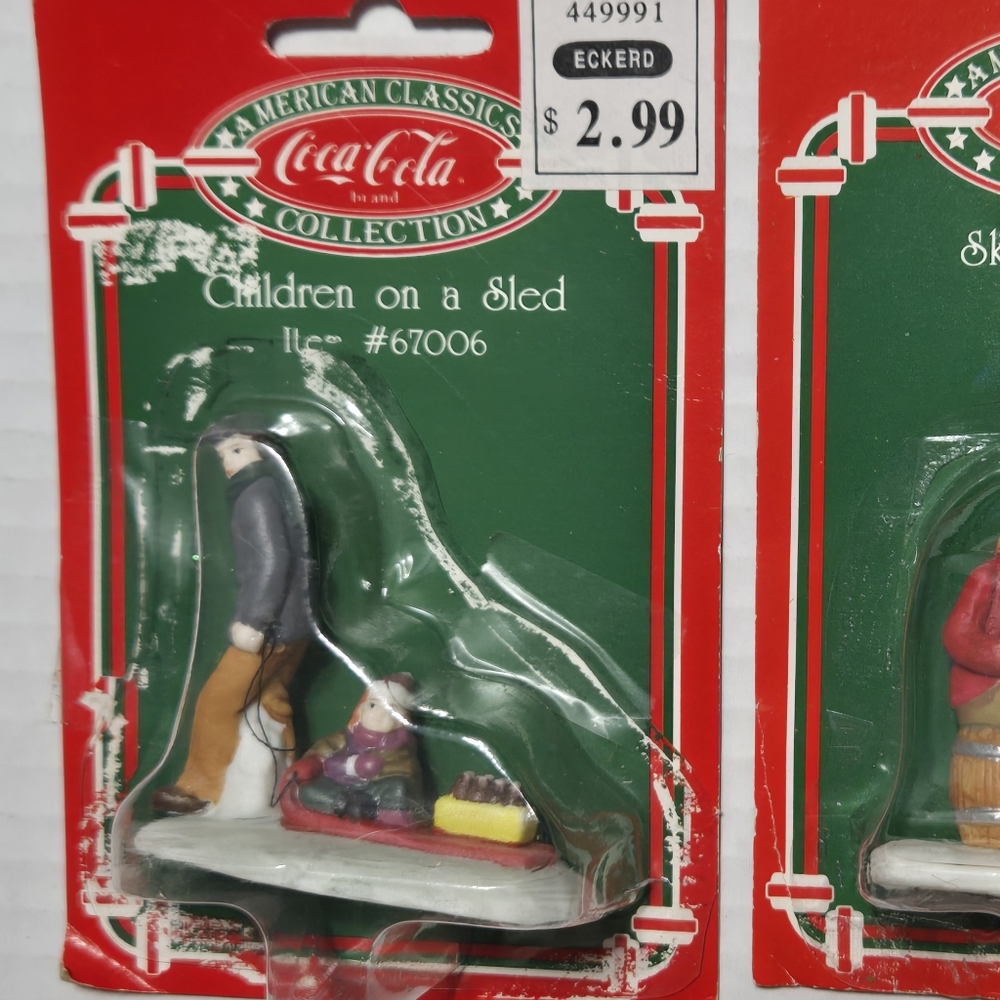 Vintage Coca Cola Holiday Decor - Children on a Sled Item #67006
